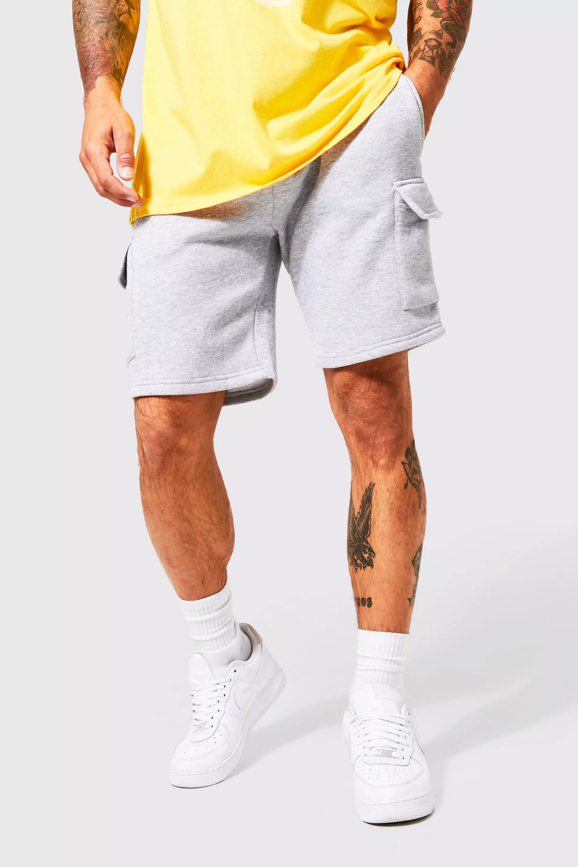 Mens cargo hot sale jersey shorts